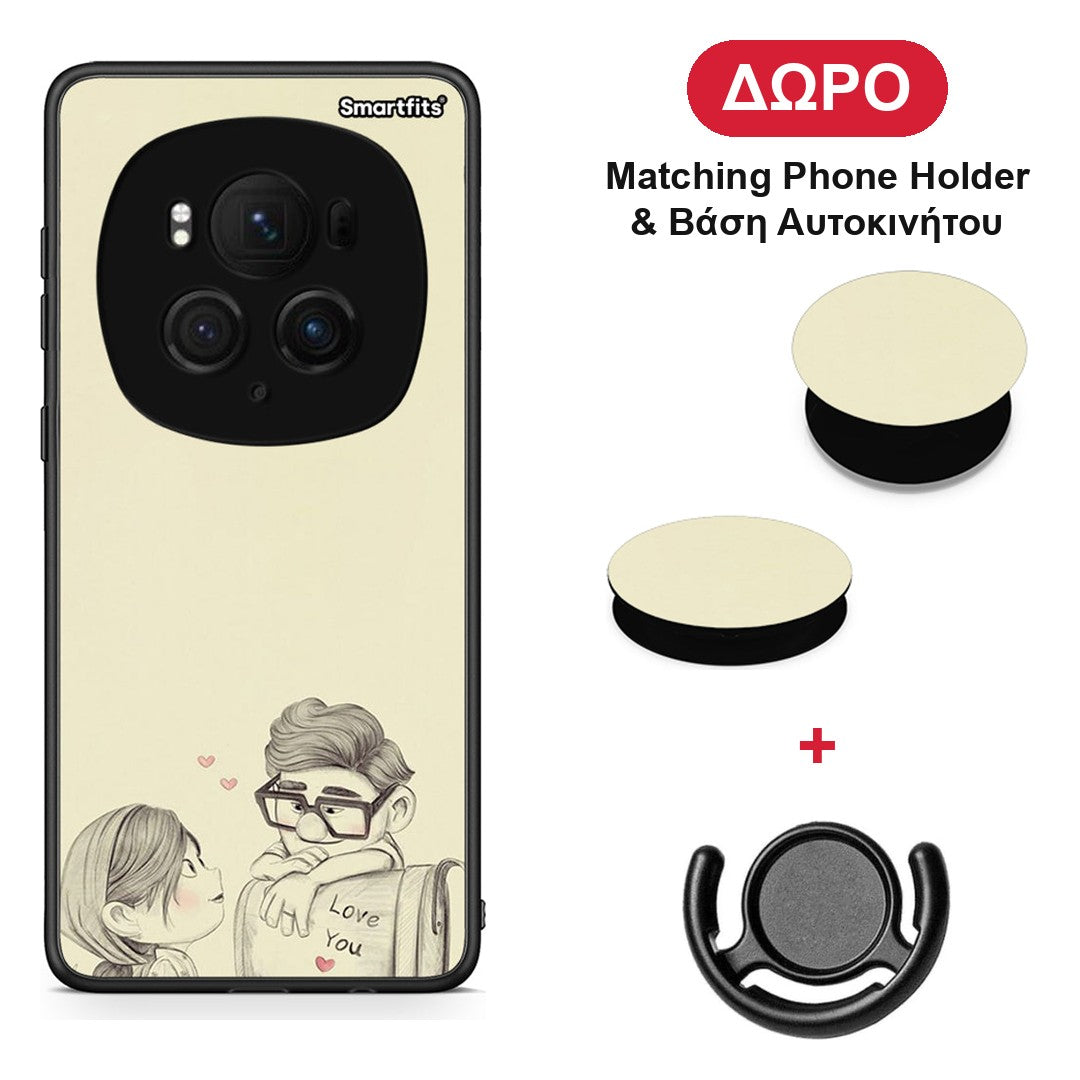 Carl And Ellie - Honor Magic6 Pro θήκη + Δώρο Phone Holder & Βάση Αυτοκινήτου