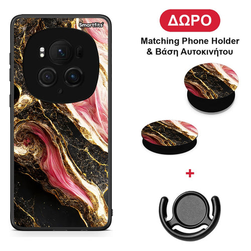 Glamorous Pink Marble - Honor Magic6 Pro θήκη + Δώρο Phone Holder & Βάση Αυτοκινήτου