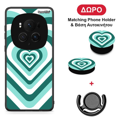 Green Hearts - Honor Magic6 Pro θήκη + Δώρο Phone Holder & Βάση Αυτοκινήτου