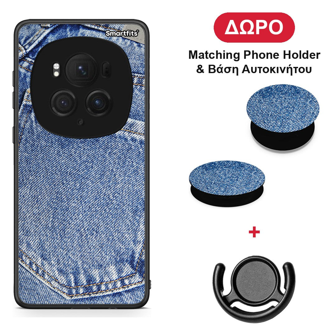 Jeans Pocket - Honor Magic6 Pro θήκη + Δώρο Phone Holder & Βάση Αυτοκινήτου