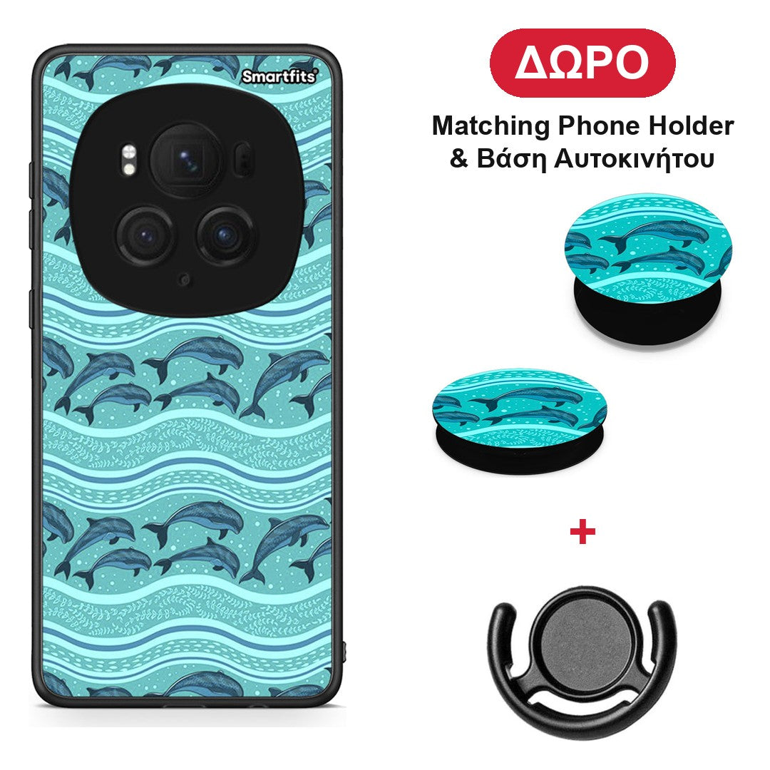 Swimming Dolphins - Honor Magic6 Pro θήκη + Δώρο Phone Holder & Βάση Αυτοκινήτου