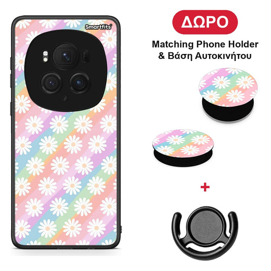 White Daisies - Honor Magic6 Pro θήκη + Δώρο Phone Holder & Βάση Αυτοκινήτου