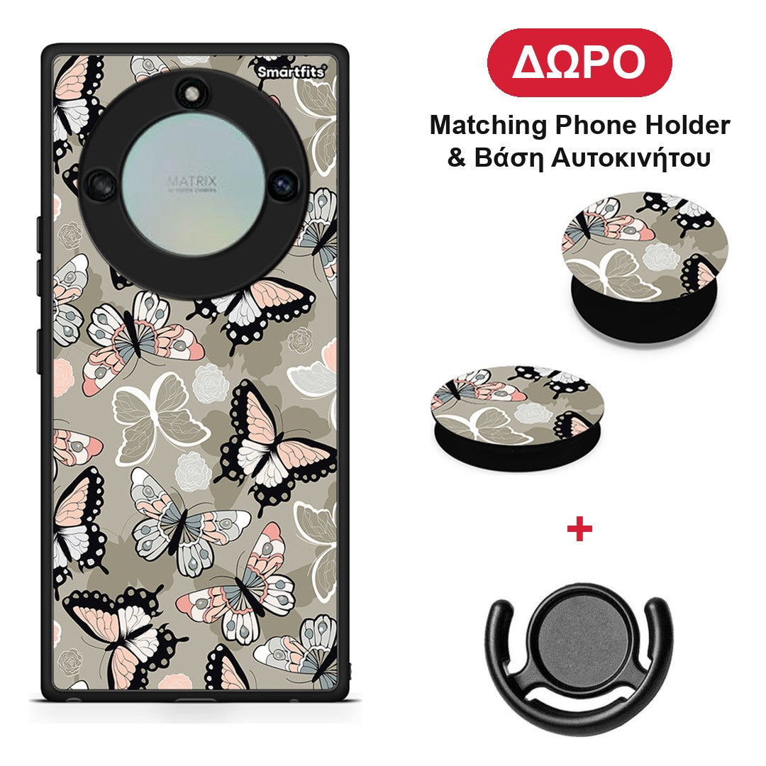 Boho Butterflies - Honor X40 θήκη + Δώρο Phone Holder & Βάση Αυτοκινήτου