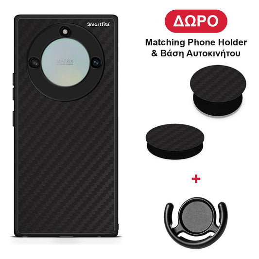 Carbon Black - Honor X40 θήκη + Δώρο Phone Holder & Βάση Αυτοκινήτου