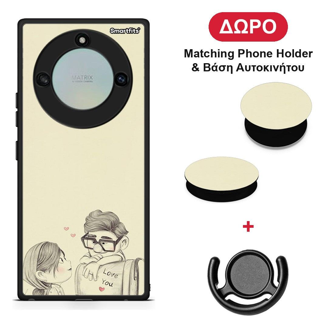 Carl And Ellie - Honor X40 θήκη + Δώρο Phone Holder & Βάση Αυτοκινήτου