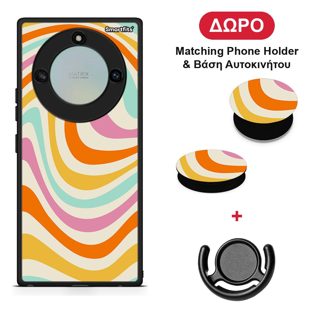 Colourful Waves - Honor X40 θήκη + Δώρο Phone Holder & Βάση Αυτοκινήτου