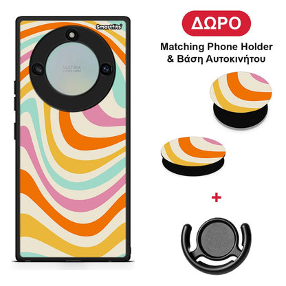 Colourful Waves - Honor X40 θήκη + Δώρο Phone Holder & Βάση Αυτοκινήτου