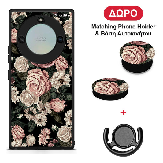 Flower Wild Roses - Honor X40 θήκη + Δώρο Phone Holder & Βάση Αυτοκινήτου