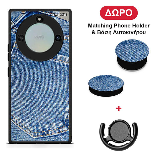 Jeans Pocket - Honor X40 θήκη + Δώρο Phone Holder & Βάση Αυτοκινήτου