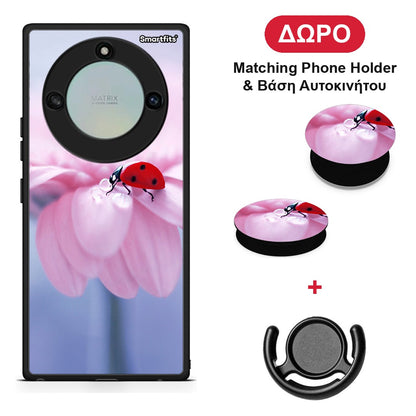 Ladybug Flower - Honor X40 θήκη + Δώρο Phone Holder & Βάση Αυτοκινήτου