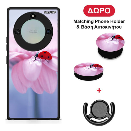 Ladybug Flower - Honor X40 θήκη + Δώρο Phone Holder & Βάση Αυτοκινήτου