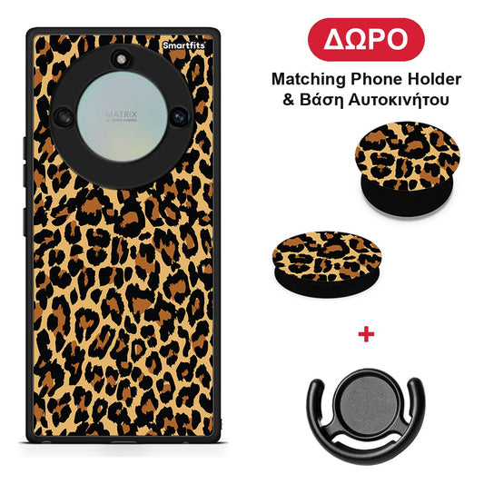 Animal Leopard - Honor X40 θήκη + Δώρο Phone Holder & Βάση Αυτοκινήτου