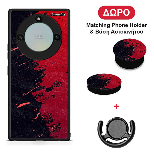 Red Paint - Honor X40 θήκη + Δώρο Phone Holder & Βάση Αυτοκινήτου
