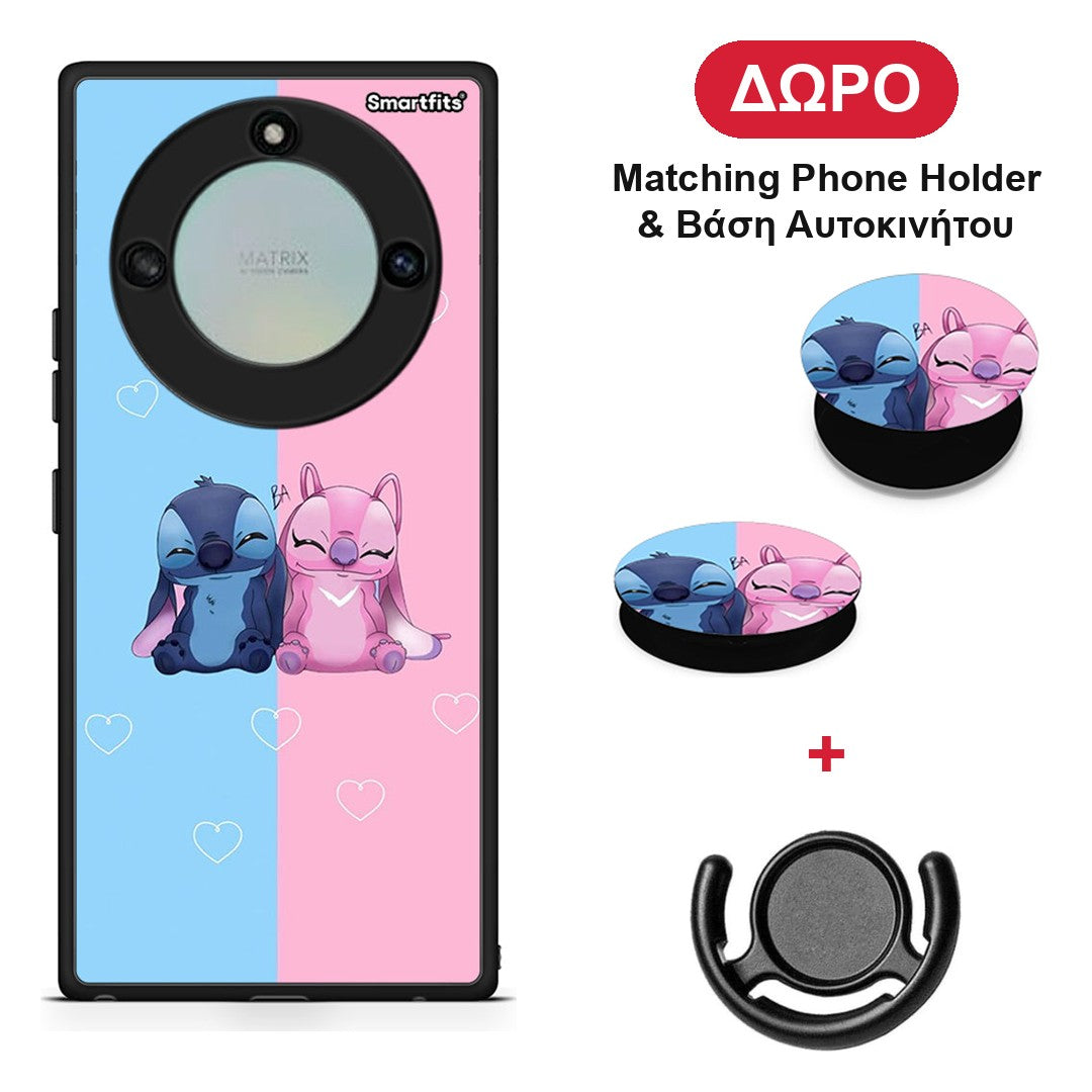 Stitch And Angel - Honor X40 θήκη + Δώρο Phone Holder & Βάση Αυτοκινήτου