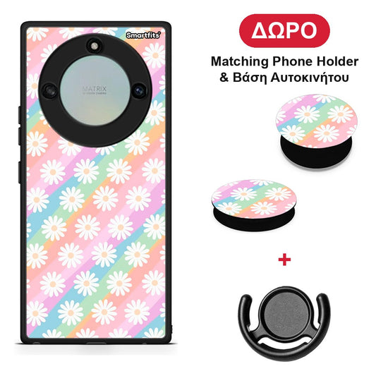 White Daisies - Honor X40 θήκη + Δώρο Phone Holder & Βάση Αυτοκινήτου