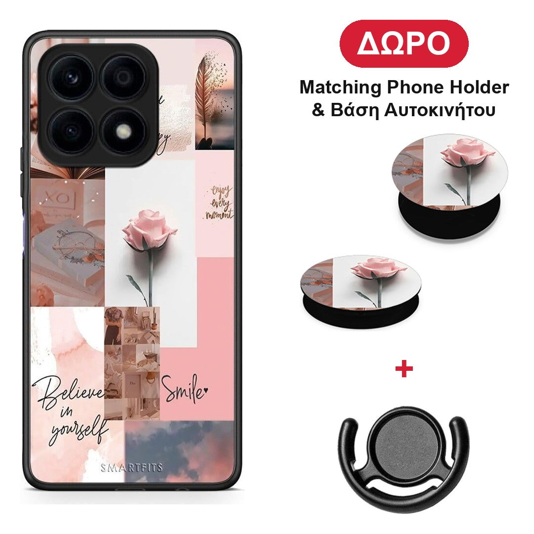 Aesthetic Collage - Honor X8a θήκη + Δώρο Phone Holder & Βάση Αυτοκινήτου