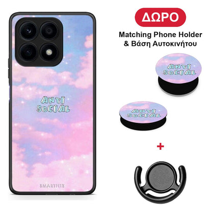 Anti Social - Honor X8a θήκη + Δώρο Phone Holder & Βάση Αυτοκινήτου