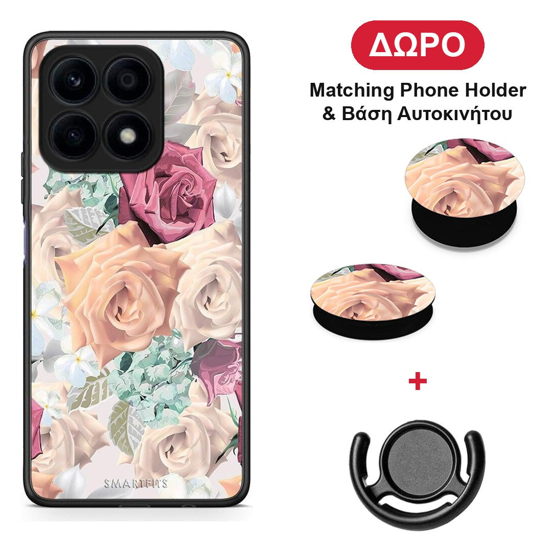Floral Bouquet - Honor X8a θήκη + Δώρο Phone Holder & Βάση Αυτοκινήτου