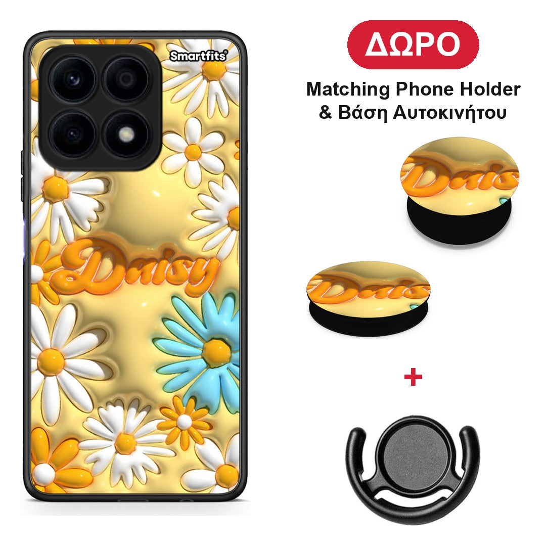 Bubble Daisies - Honor X8a θήκη + Δώρο Phone Holder & Βάση Αυτοκινήτου