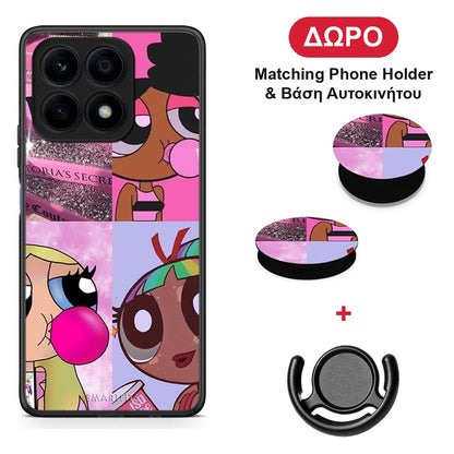 Bubble Girls - Honor X8a θήκη + Δώρο Phone Holder & Βάση Αυτοκινήτου
