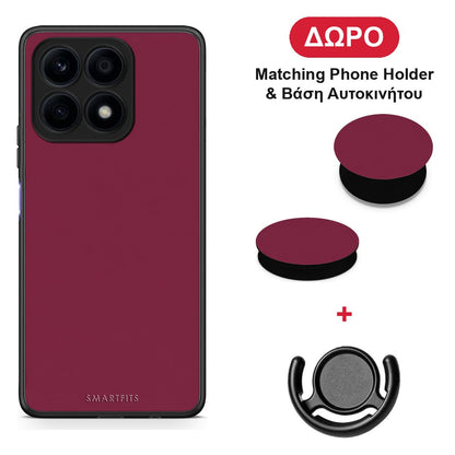 Burgundy - Honor X8a θήκη + Δώρο Phone Holder & Βάση Αυτοκινήτου