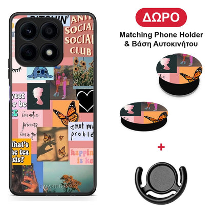 Collage Bitchin - Honor X8a θήκη + Δώρο Phone Holder & Βάση Αυτοκινήτου