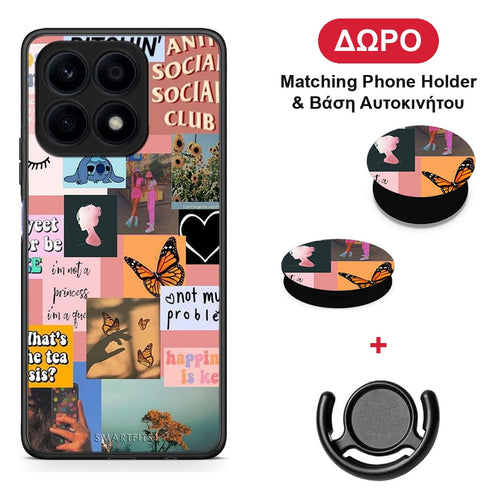 Collage Bitchin - Honor X8a θήκη + Δώρο Phone Holder & Βάση Αυτοκινήτου