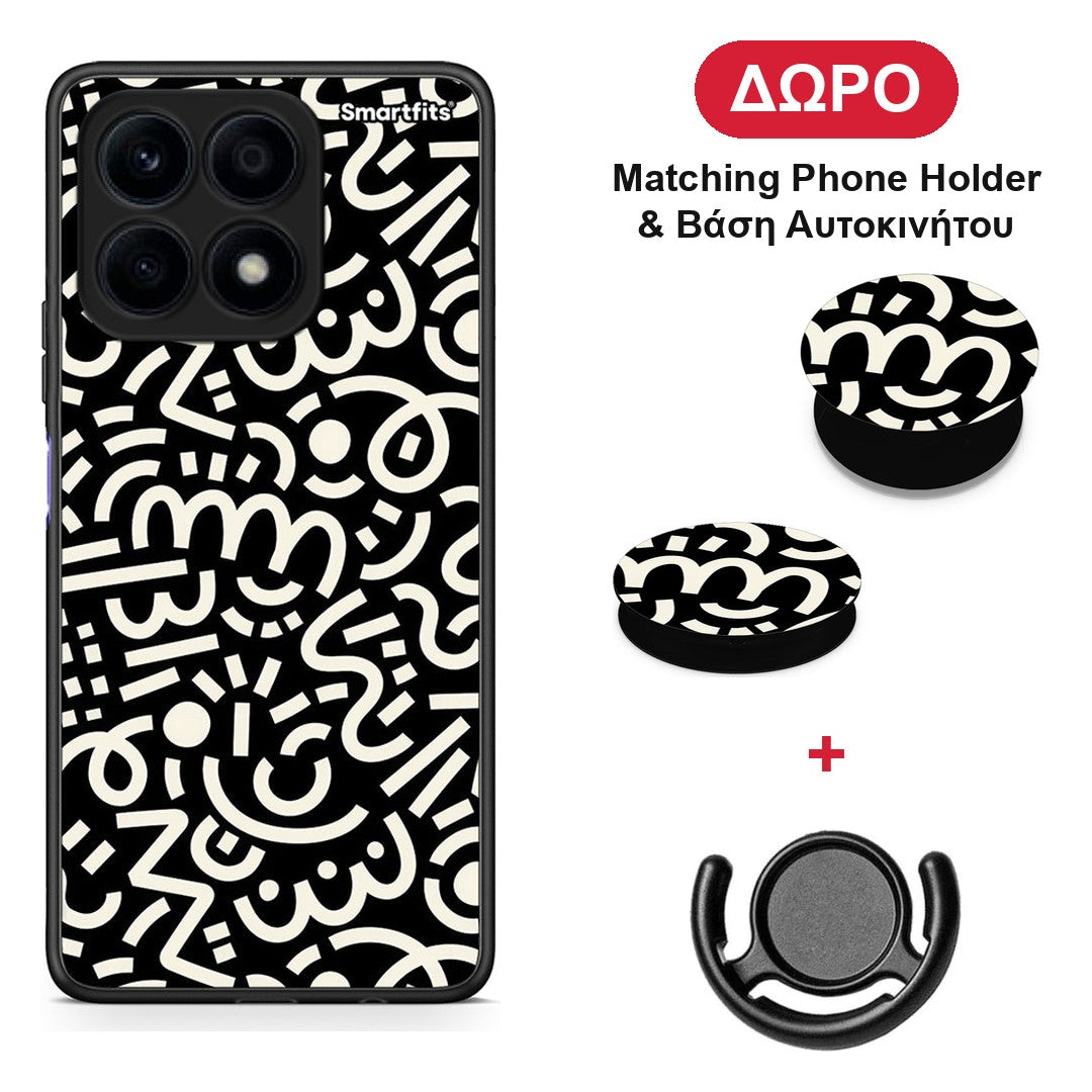 Doodle Art - Honor X8a θήκη + Δώρο Phone Holder & Βάση Αυτοκινήτου