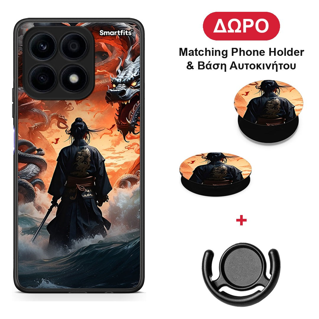 Dragons Fight - Honor X8a θήκη + Δώρο Phone Holder & Βάση Αυτοκινήτου