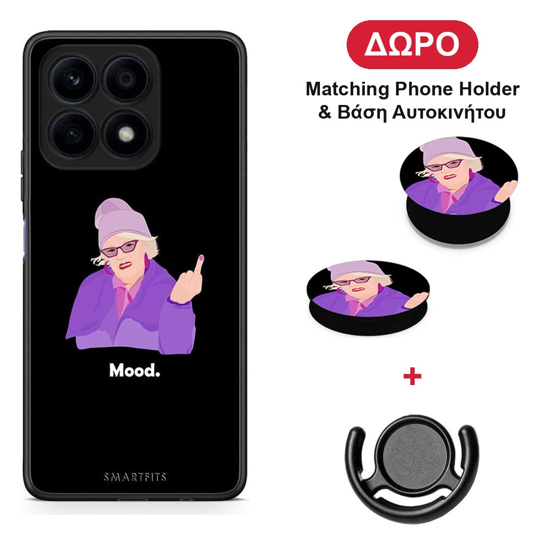 Grandma Mood Black - Honor X8a θήκη + Δώρο Phone Holder & Βάση Αυτοκινήτου