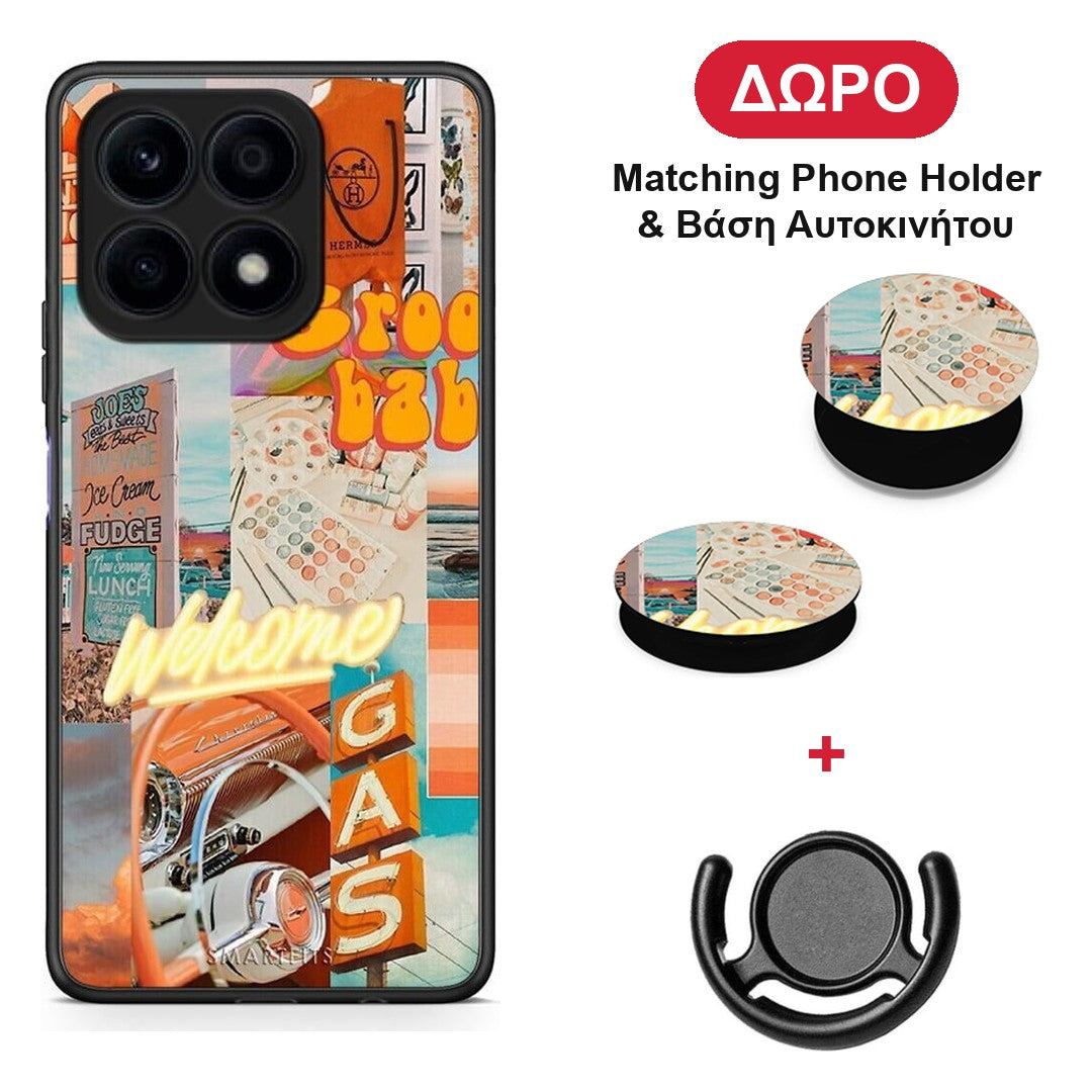 Groovy Babe - Honor X8a θήκη + Δώρο Phone Holder & Βάση Αυτοκινήτου