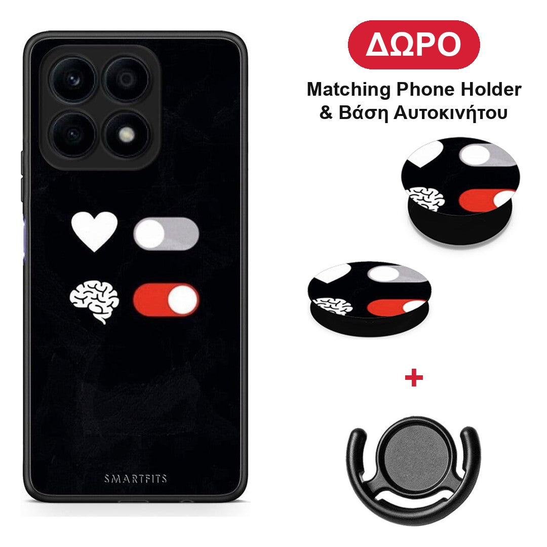 Heart Vs Brain - Honor X8a θήκη + Δώρο Phone Holder & Βάση Αυτοκινήτου