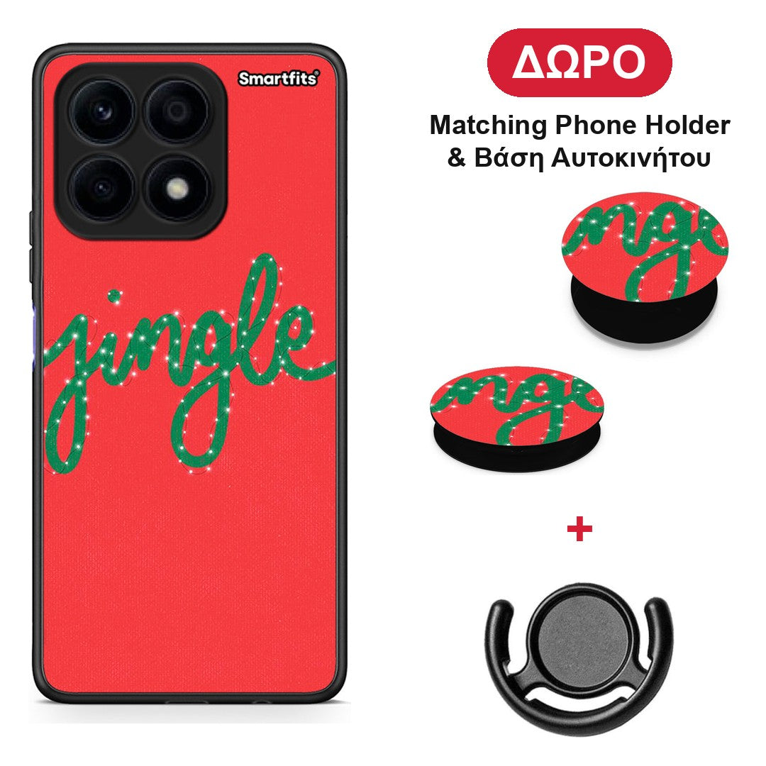 Jingle Xmas - Honor X8a θήκη + Δώρο Phone Holder & Βάση Αυτοκινήτου