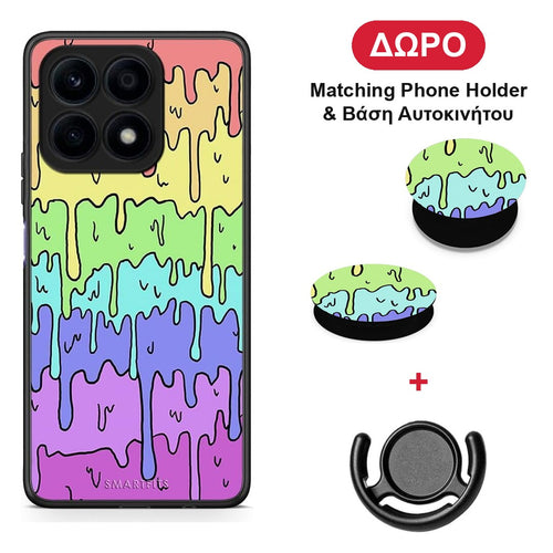 Melting Rainbow - Honor X8a θήκη + Δώρο Phone Holder & Βάση Αυτοκινήτου