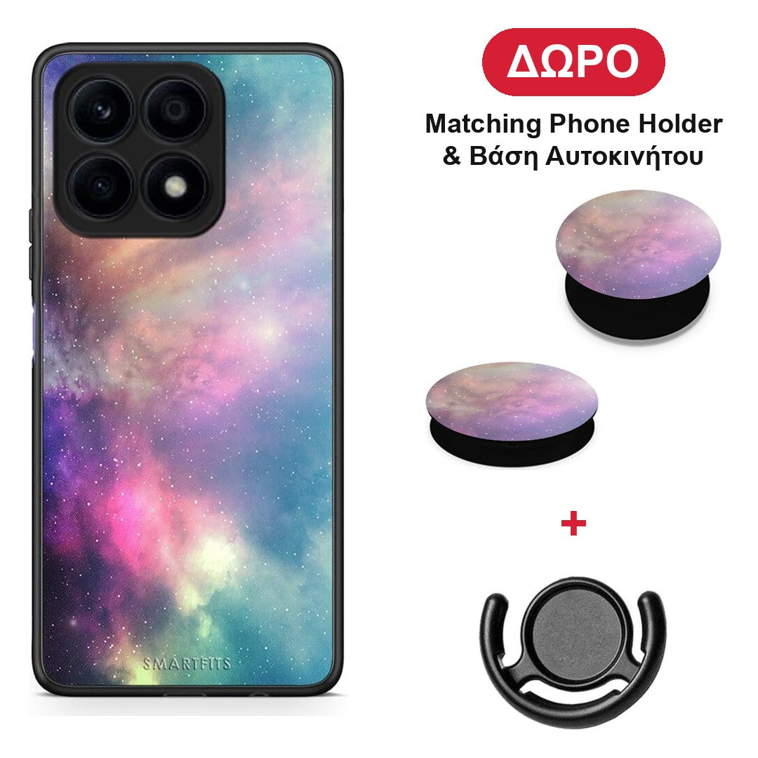 Galactic Rainbow - Honor X8a θήκη + Δώρο Phone Holder & Βάση Αυτοκινήτου