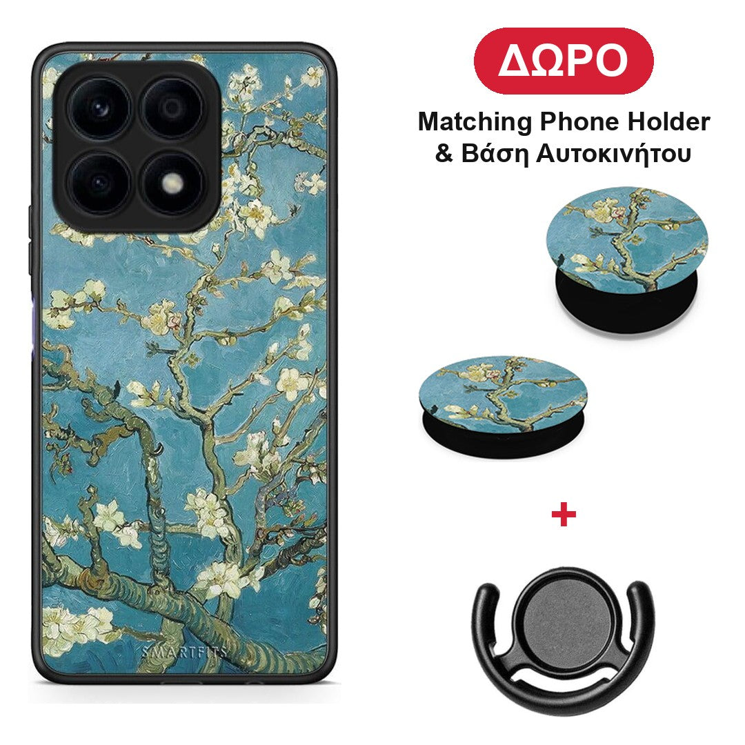 White Blossoms - Honor X8a θήκη + Δώρο Phone Holder & Βάση Αυτοκινήτου