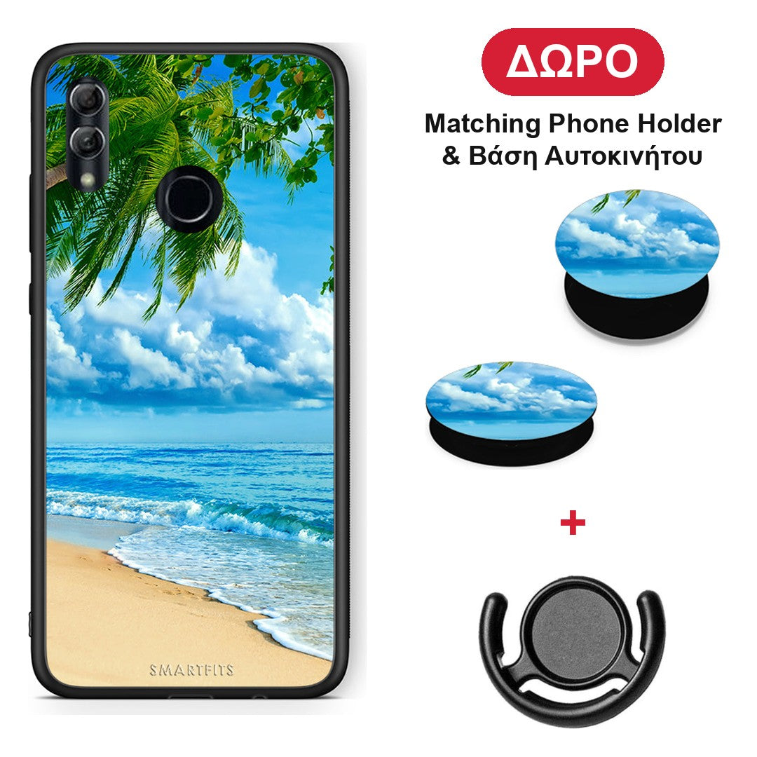 Beautiful Beach - Honor 10 Lite θήκη + Δώρο Phone Holder & Βάση Αυτοκινήτου