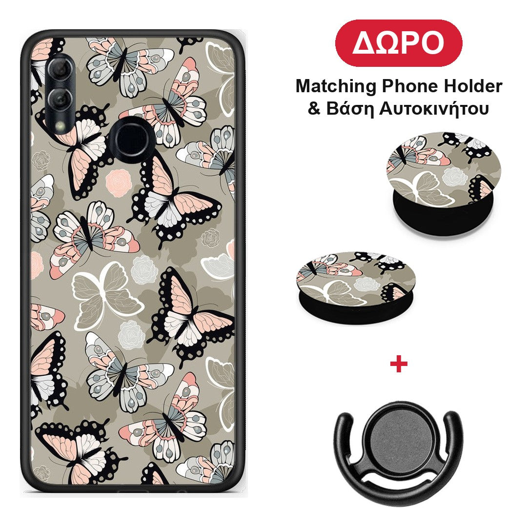 Boho Butterflies - Honor 10 Lite θήκη + Δώρο Phone Holder & Βάση Αυτοκινήτου