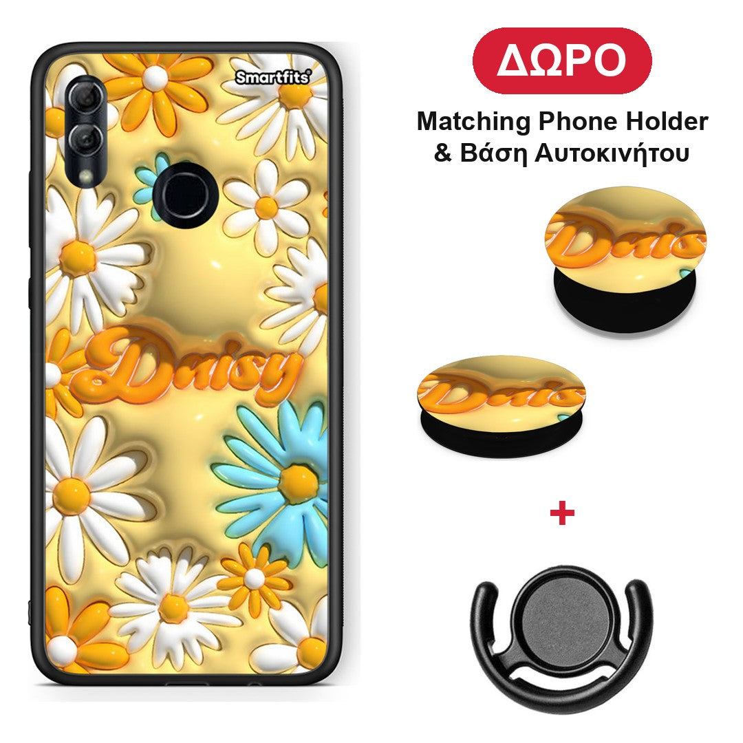Bubble Daisies - Honor 10 Lite θήκη + Δώρο Phone Holder & Βάση Αυτοκινήτου