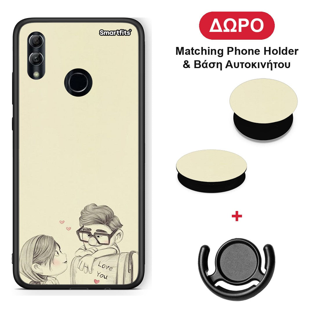 Carl And Ellie - Honor 10 Lite θήκη + Δώρο Phone Holder & Βάση Αυτοκινήτου