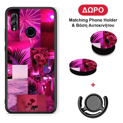 Collage Red Roses - Honor 10 Lite θήκη + Δώρο Phone Holder & Βάση Αυτοκινήτου