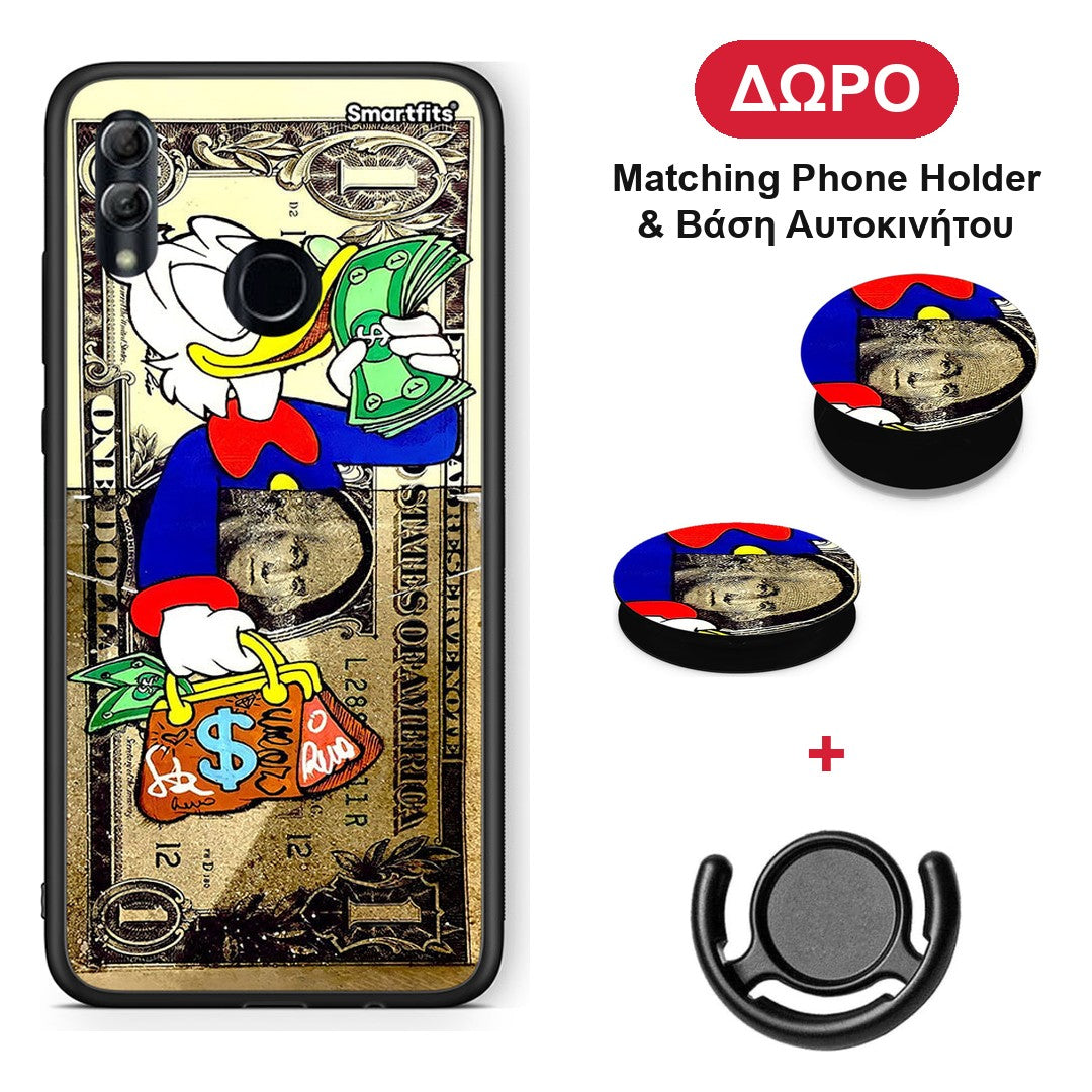 Duck Money - Honor 10 Lite θήκη + Δώρο Phone Holder & Βάση Αυτοκινήτου