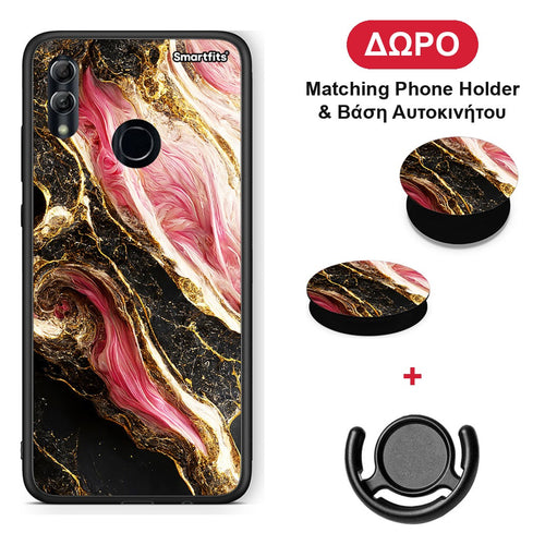 Glamorous Pink Marble - Honor 10 Lite θήκη + Δώρο Phone Holder & Βάση Αυτοκινήτου