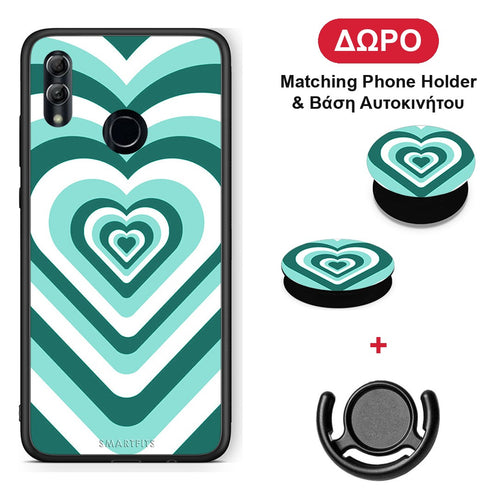 Green Hearts - Honor 10 Lite θήκη + Δώρο Phone Holder & Βάση Αυτοκινήτου