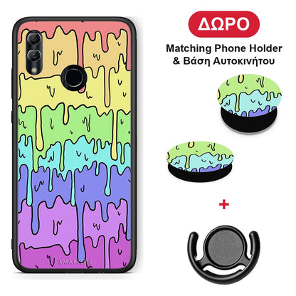 Melting Rainbow - Honor 10 Lite θήκη + Δώρο Phone Holder & Βάση Αυτοκινήτου