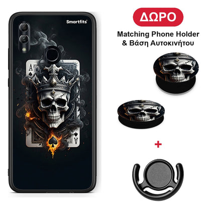 Skull King Ace - Honor 10 Lite θήκη + Δώρο Phone Holder & Βάση Αυτοκινήτου