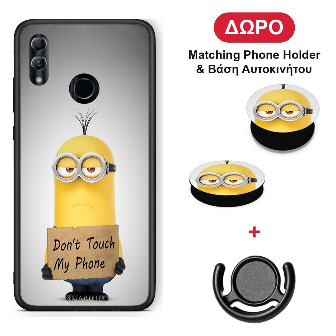 Text Minion - Honor 10 Lite θήκη + Δώρο Phone Holder & Βάση Αυτοκινήτου