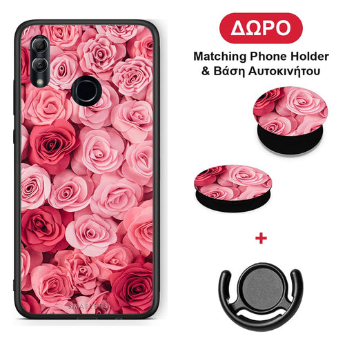 Valentine RoseGarden - Honor 10 Lite θήκη + Δώρο Phone Holder & Βάση Αυτοκινήτου