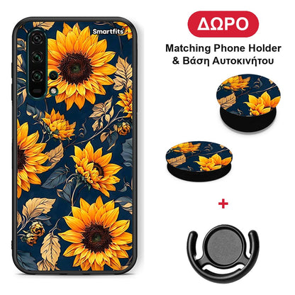 Autumn Sunflowers - Honor 20 Pro θήκη + Δώρο Phone Holder & Βάση Αυτοκινήτου