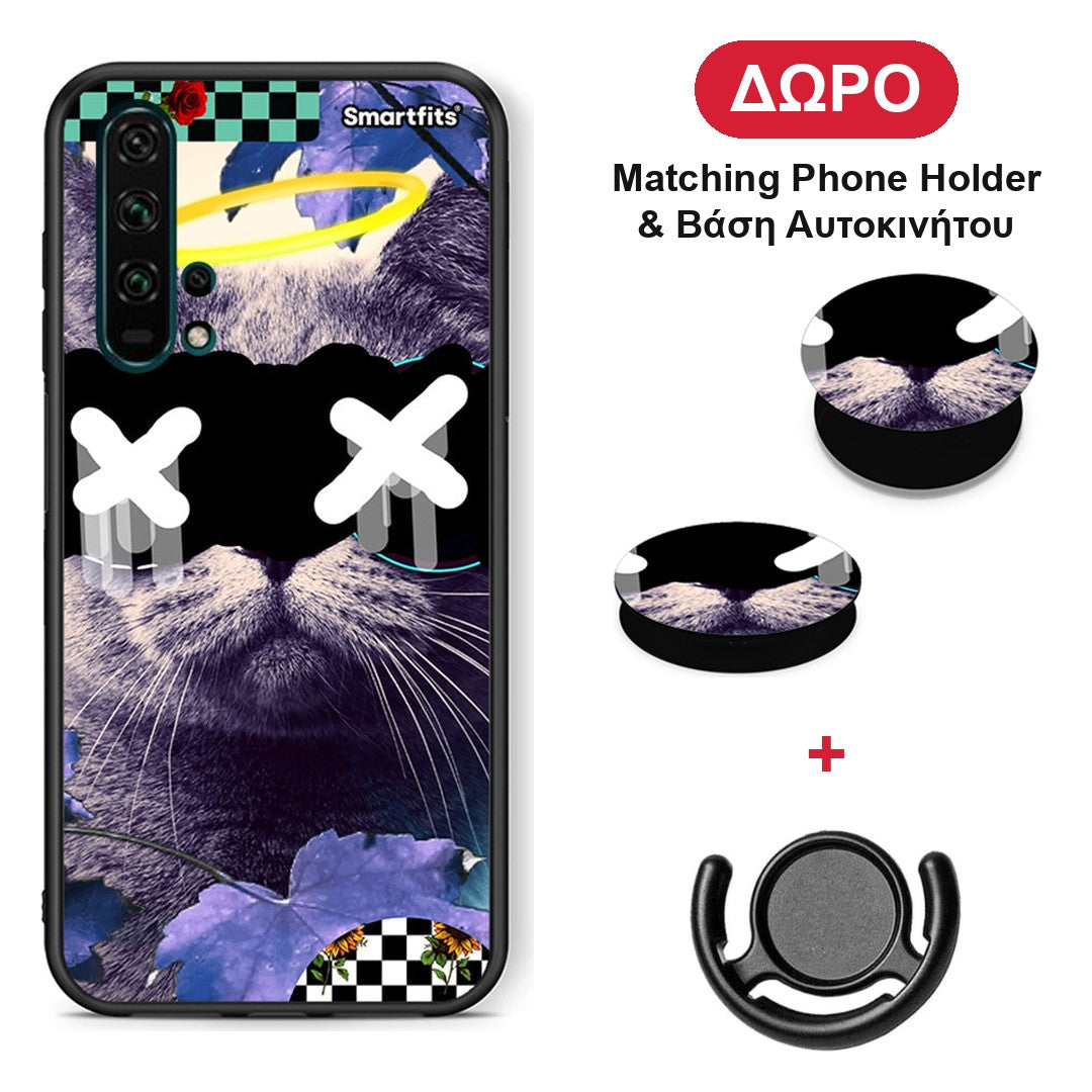 Cat Collage - Honor 20 Pro θήκη + Δώρο Phone Holder & Βάση Αυτοκινήτου